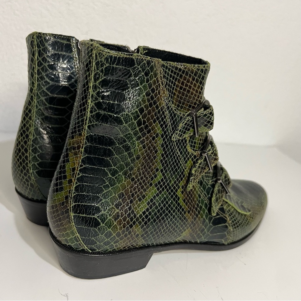 Modern Vice Jett Green Snake Leather Boots EU 38 - Picture 5 of 12